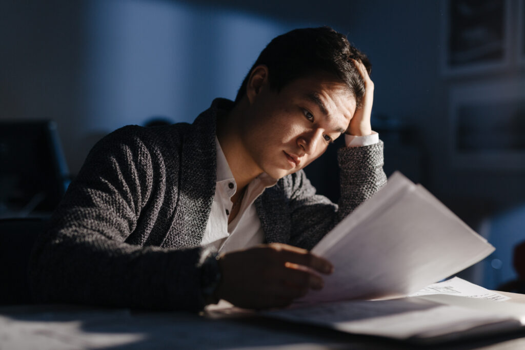 A professional with a sales mindset reading a script
