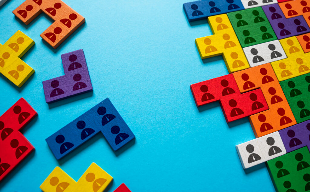 Puzzle pieces symbolizing brand awareness